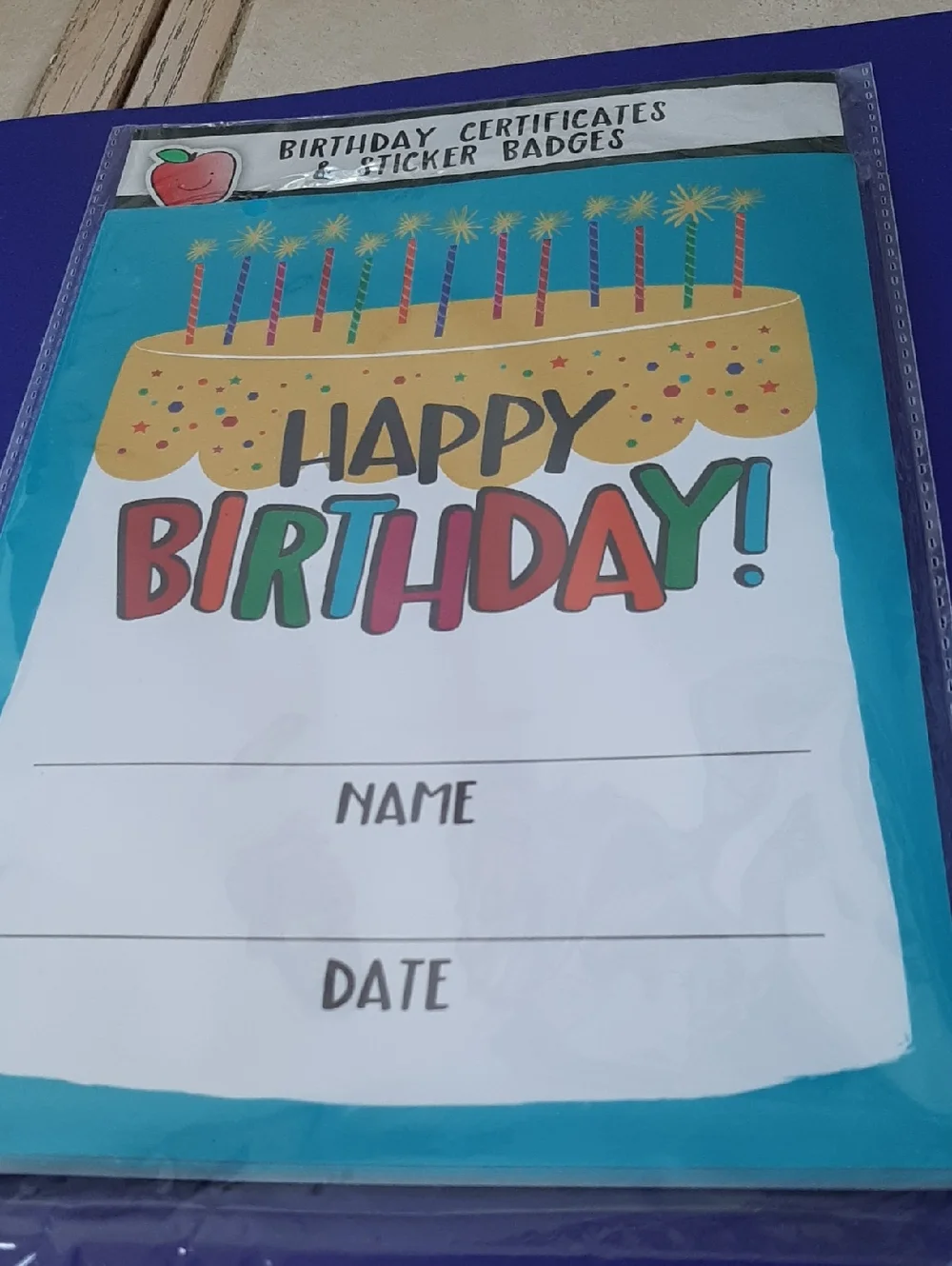 Happy Birthday Certificate & Sticker Badge Pack...(3) Packages Of 24